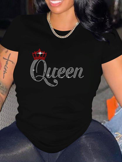 Women Queen Printed Tshirt LMH Beauty
