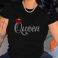 Women Queen Printed Tshirt LMH Beauty