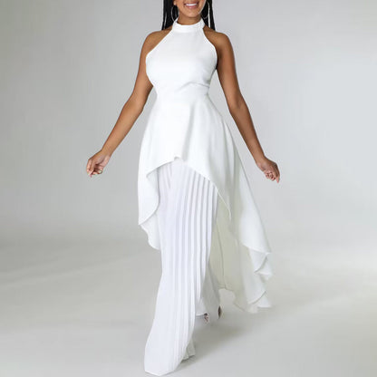 Women Wide Leg Pants Suit Two Piece Set LMH Beauty