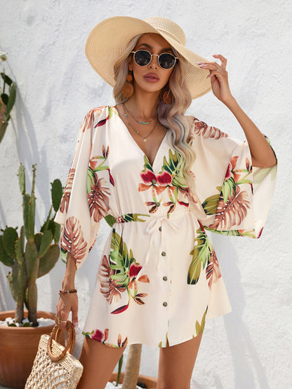 Women's Woven Flower Casual Dress