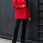 Women's fashion autumn and winter long-sleeved double-breasted suit collar jacket