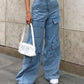 Women's Denim Multi Pocket Loose Casual Cargo Pants