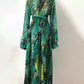 Women's Lantern Sleeve V Neck Print Swing Dress