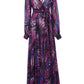 Women's Lantern Sleeve V Neck Print Swing Dress