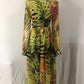 Women's Lantern Sleeve V Neck Print Swing Dress