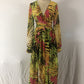 Women's Lantern Sleeve V Neck Print Swing Dress