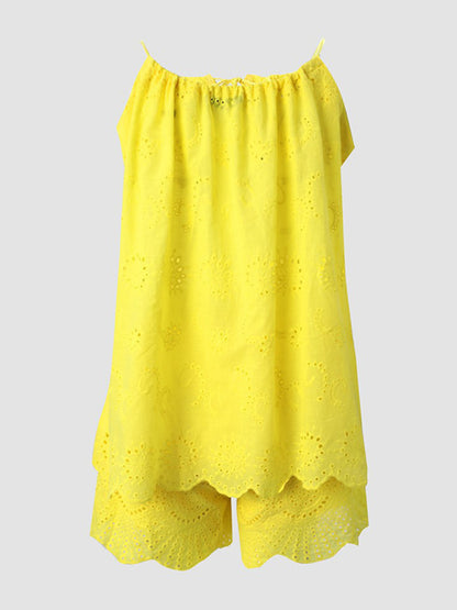 Women's Camisole Embroidered Shorts Set