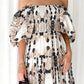 Women's Resort Style Puff Sleeve Printed French Cake Dress