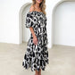 Women's Resort Style Puff Sleeve Printed French Cake Dress
