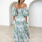 Women's Resort Style Puff Sleeve Printed French Cake Dress