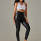 New plus size women's leggings high waist tight sexy PU leather pants colorful yoga pants
