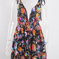 Women's Sexy Deep V Backless Sequin Floral Strappy Short Dress