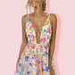 Women's Sexy Deep V Backless Sequin Floral Strappy Short Dress