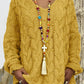 Women's Long-sleeved Hooded V-neck Knitted Sweater (without necklace)