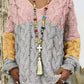 Women's Long-sleeved Hooded V-neck Knitted Sweater (without necklace)