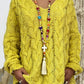 Women's Long-sleeved Hooded V-neck Knitted Sweater (without necklace)