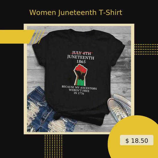 Women Juneteenth T-Shirt by@Vidoo