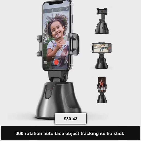 360 rotation auto face object tracking selfie stick by@Vidoo