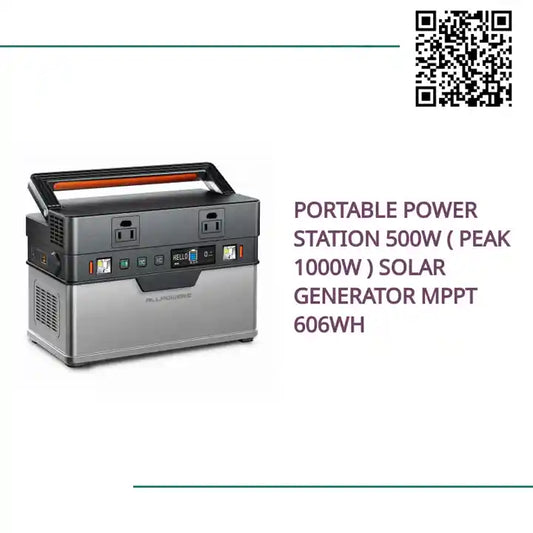 Portable Power Station 500W ( Peak 1000W ) Solar Generator MPPT 606Wh by@Outfy