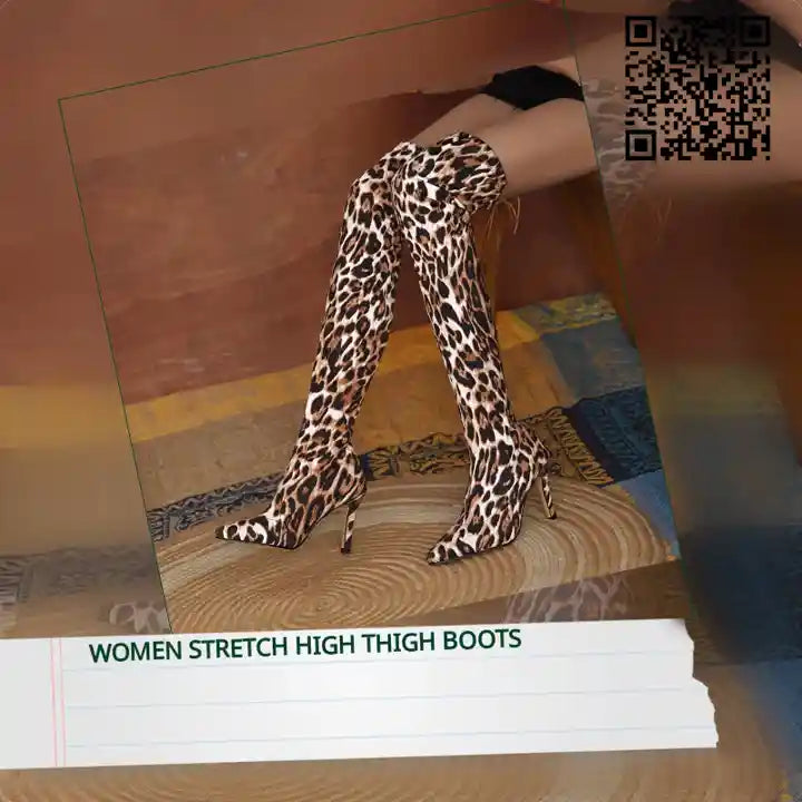 Women Stretch High Thigh Boots by@Outfy