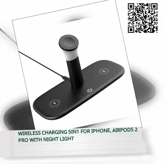 Wireless Charging 5in1 for iPhone, AirPods 2 Pro with Night Light by@Outfy