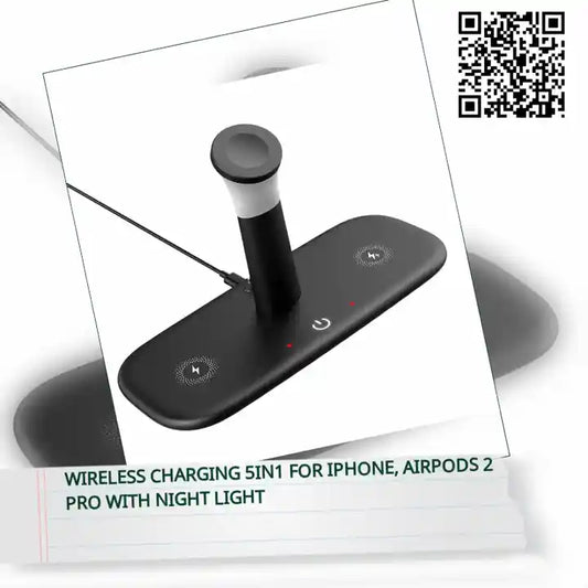 Wireless Charging 5in1 for iPhone, AirPods 2 Pro with Night Light by@Outfy