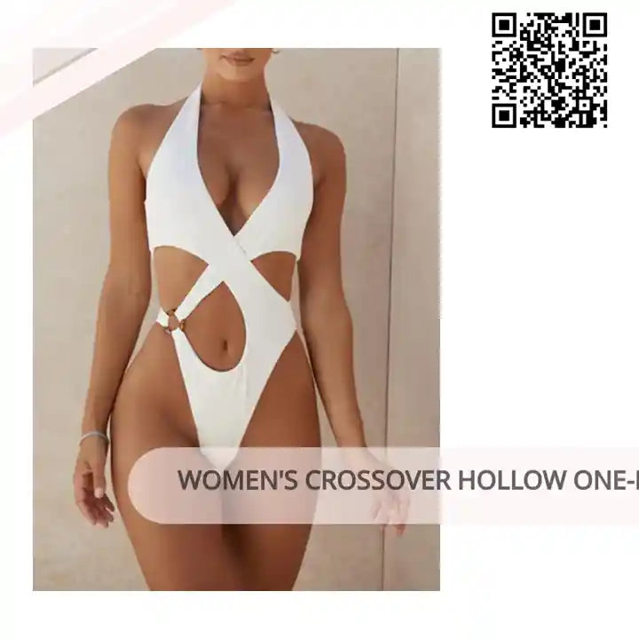 Women&#039;s Crossover Hollow One-Piece Swimsuit by@Outfy