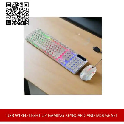 USB Wired Light Up Gaming Keyboard and Mouse Set by@Outfy