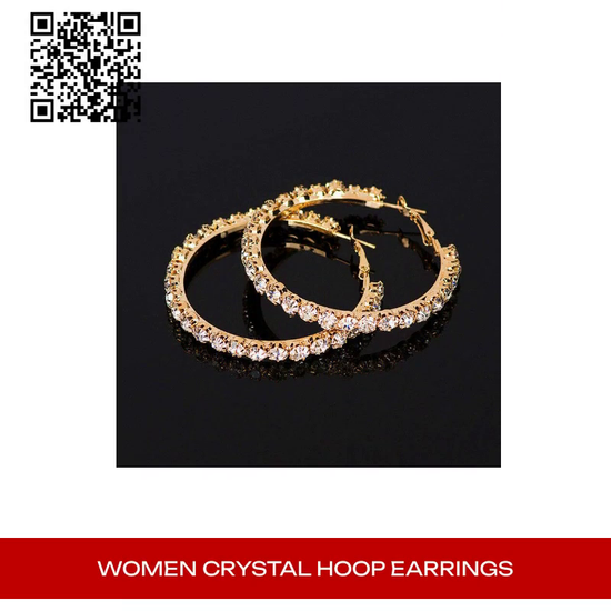 Women Crystal Hoop Earrings by@Outfy