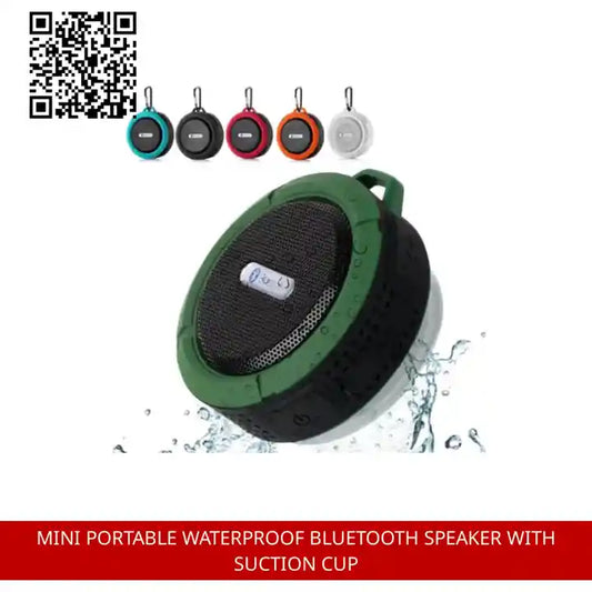 Mini Portable Waterproof Bluetooth Speaker with Suction Cup by@Outfy
