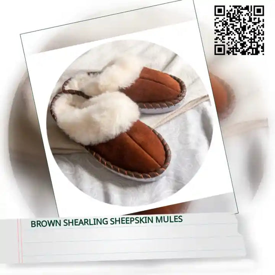 Brown Shearling Sheepskin Mules by@Outfy