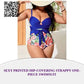 Sexy Printed hip-covering Strappy One-piece Swimsuit by@Outfy