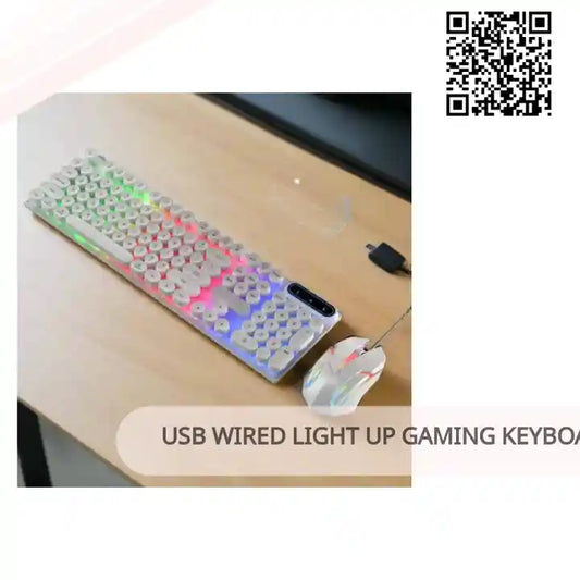 USB Wired Light Up Gaming Keyboard and Mouse Set by@Outfy