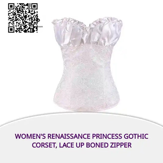 Women&#039;s Renaissance Princess Gothic Corset, Lace Up Boned Zipper by@Outfy