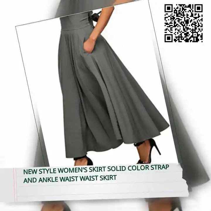 New style women&#039;s skirt solid color strap and ankle waist waist skirt by@Outfy