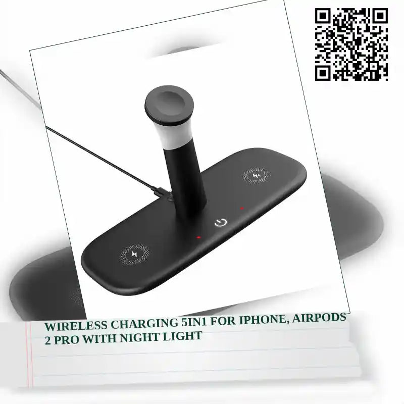 Wireless Charging 5in1 for iPhone, AirPods 2 Pro with Night Light by@Outfy