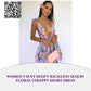 Women&#039;s Sexy Deep V Backless Sequin Floral Strappy Short Dress by@Outfy