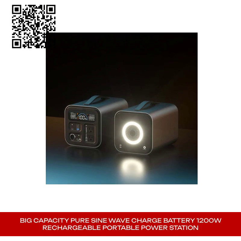 Big Capacity Pure Sine Wave Charge Battery 1200W Rechargeable Portable Power Station by@Outfy