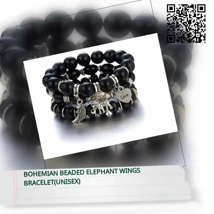 Bohemian Beaded Elephant Wings Bracelet(unisex) by@Outfy