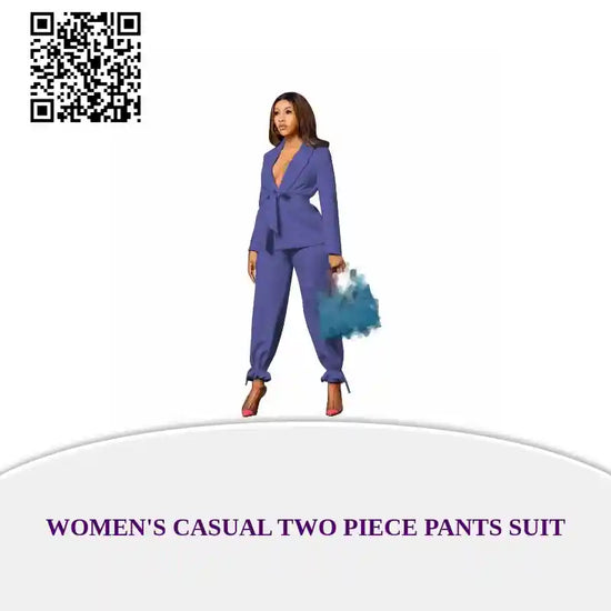 Women&#039;s Casual Two Piece Pants Suit by@Outfy