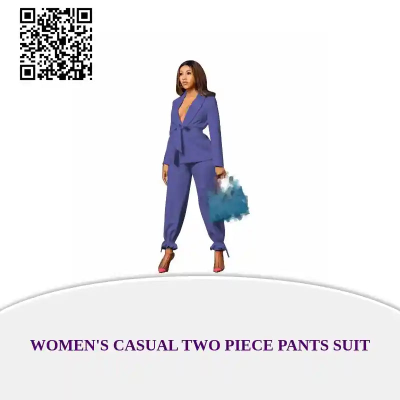 Women&#039;s Casual Two Piece Pants Suit by@Outfy