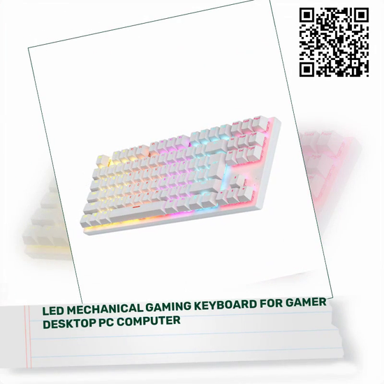 LED Mechanical Gaming Keyboard For Gamer Desktop PC Computer by@Outfy