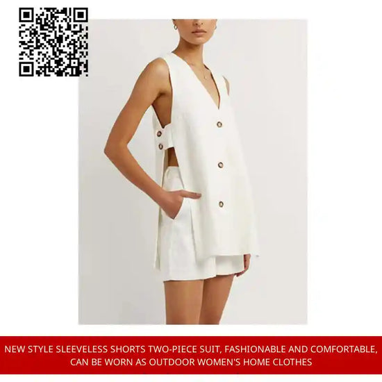 New style sleeveless shorts two-piece suit, fashionable and comfortable, can be worn as outdoor women&#039;s home clothes by@Outfy