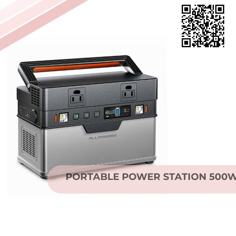 Portable Power Station 500W ( Peak 1000W ) Solar Generator MPPT 606Wh by@Outfy