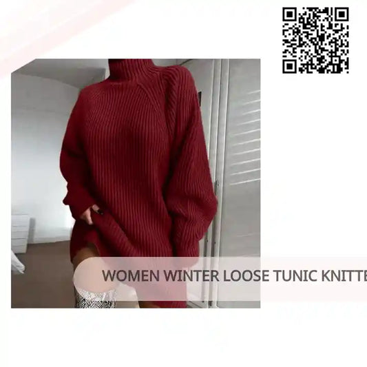 Women Winter Loose Tunic Knitted Dresses by@Outfy