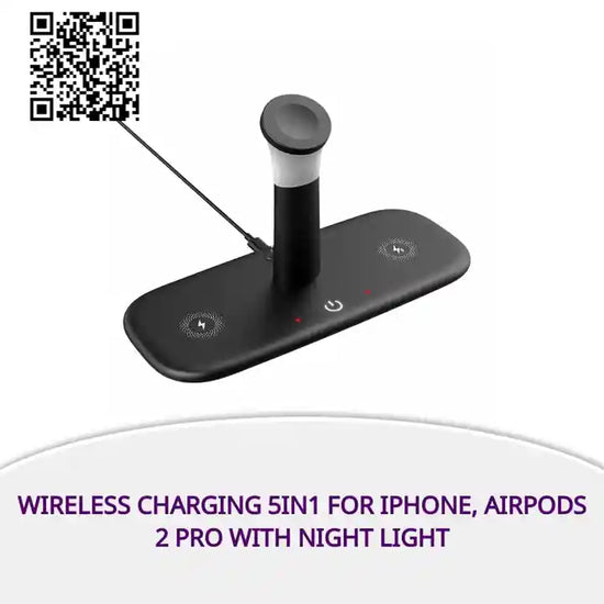 Wireless Charging 5in1 for iPhone, AirPods 2 Pro with Night Light by@Outfy