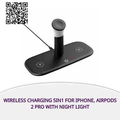 Wireless Charging 5in1 for iPhone, AirPods 2 Pro with Night Light by@Outfy